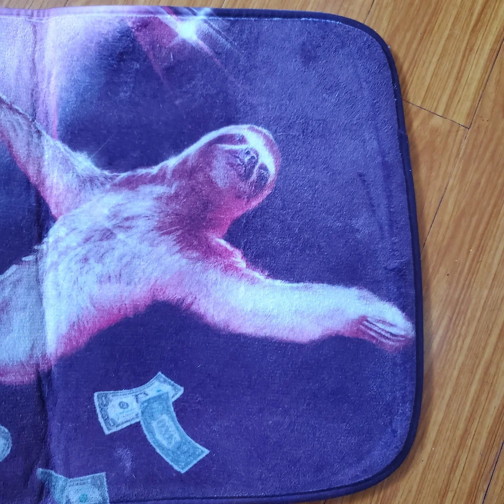 Society 6 Purple Sloth Bath Mat